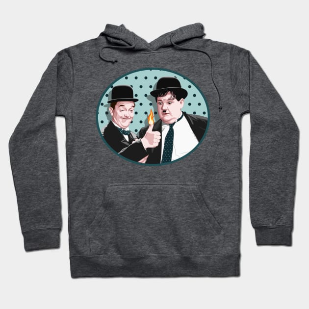 Laurel & Hardy - Give Me a Light (V1) Hoodie by PlaidDesign